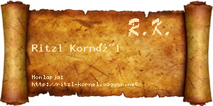 Ritzl Kornél névjegykártya