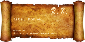Ritzl Kornél névjegykártya